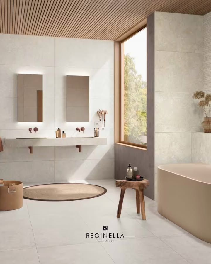 Un bagno pensato per trasmettere armonia, luce e benessere quotidiano